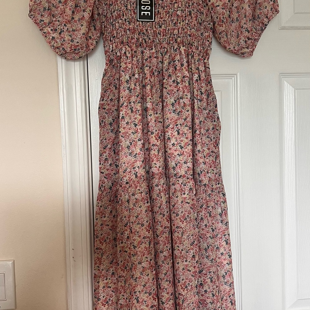 Mikarose Pink Floral Maxi Dress